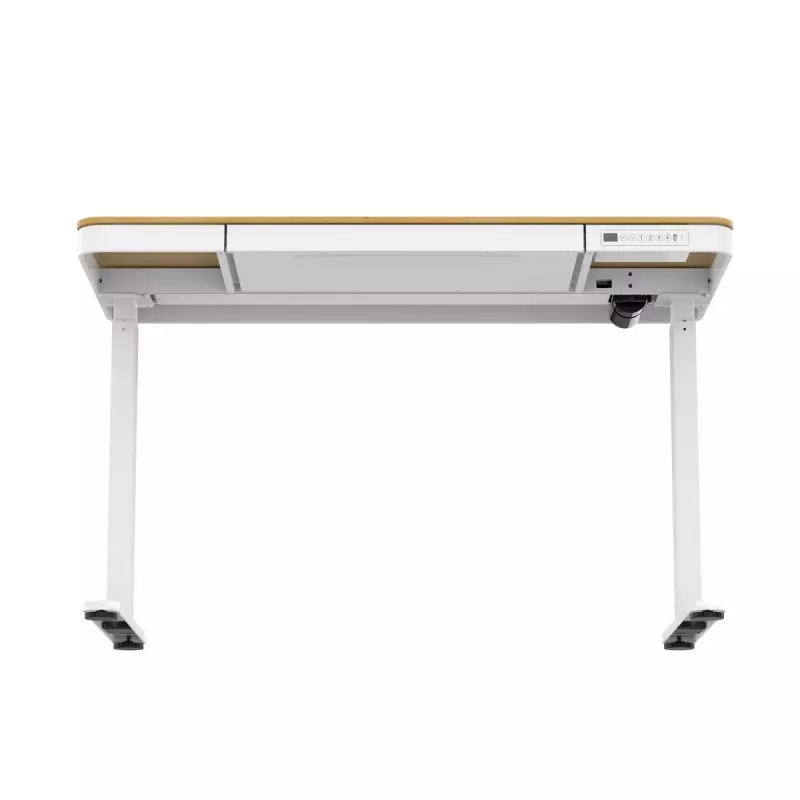 Secretária com regulação elétrica de altura ActiveJet ET119W-C 140x70 cm — 1 motor, altura 725–1225 mm, branco/carvalho