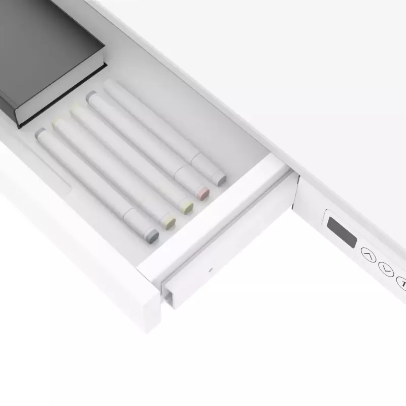 Secretária com regulação elétrica de altura ActiveJet ET119W-C 140x70 cm, curso 50 cm, carga 45 kg, branco