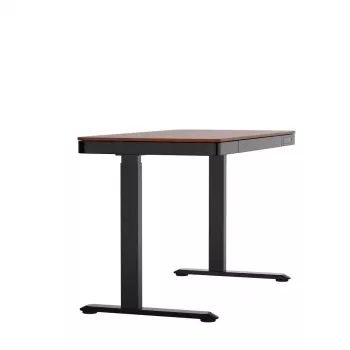 Secretária ActiveJet ET119W-C com regulação elétrica de altura 140 x 70 cm preto/nogueira com portas USB-A e USB-C