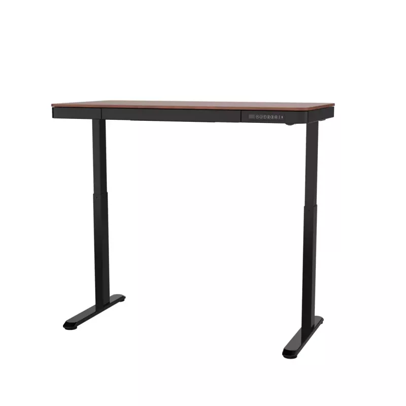 Secretária ActiveJet ET119W-C com regulação elétrica de altura 140 x 70 cm preto/nogueira com portas USB-A e USB-C