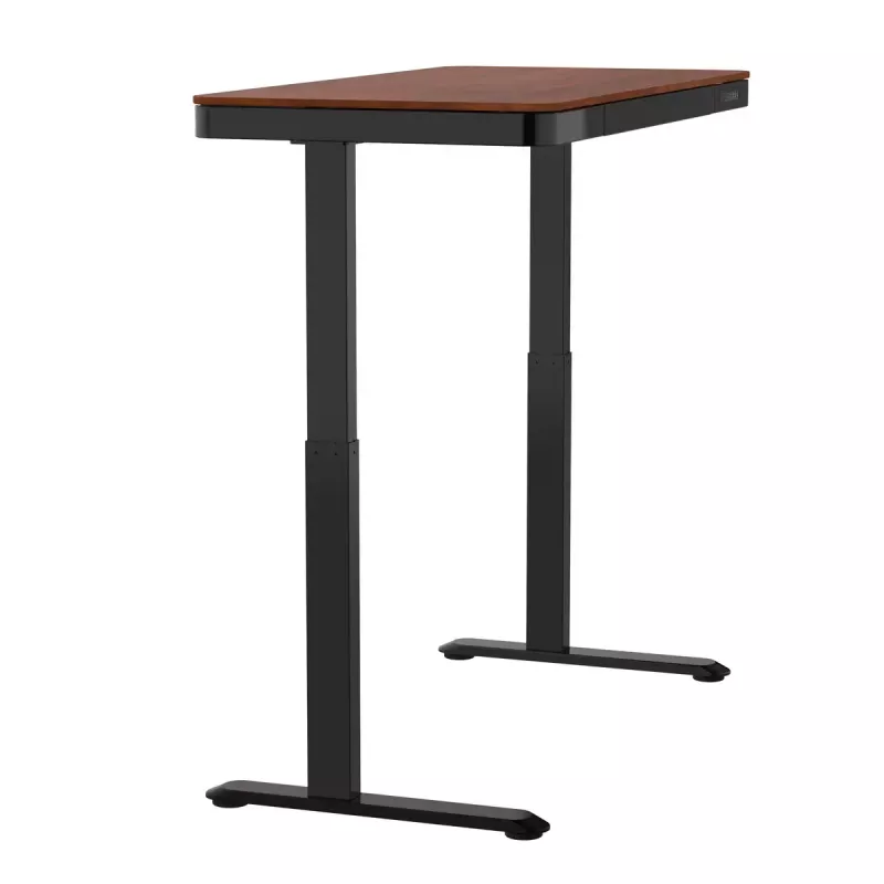 Secretária ActiveJet ET119W-C com regulação elétrica de altura 140 x 70 cm preto/nogueira com portas USB-A e USB-C