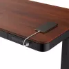 Secretária ActiveJet ET119W-C com regulação elétrica de altura 140 x 70 cm preto/nogueira com portas USB-A e USB-C