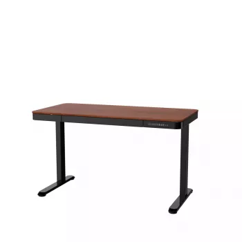 Secretária ActiveJet ET119W-C com regulação elétrica de altura 140 x 70 cm preto/nogueira com portas USB-A e USB-C