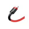 Cabo USB-A para USB-C Baseus Cafule — USB 2.0 A→C, suporte de carregamento QC3.0, trança de nylon, vermelho