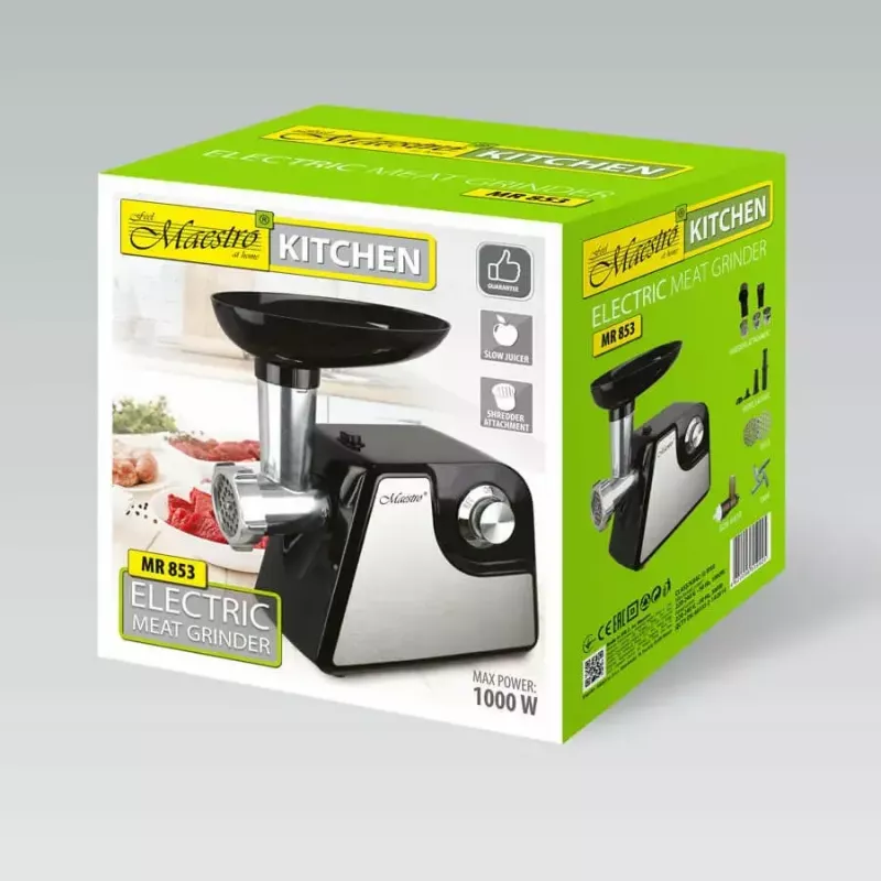 Picadora de carne elétrica Maestro MR 853, motor 1000W, uso doméstico
