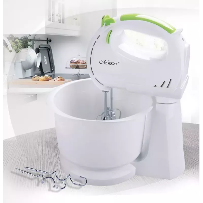 Maestro MR-551 batedeira com taça rotativa, 600 W, preto/aço