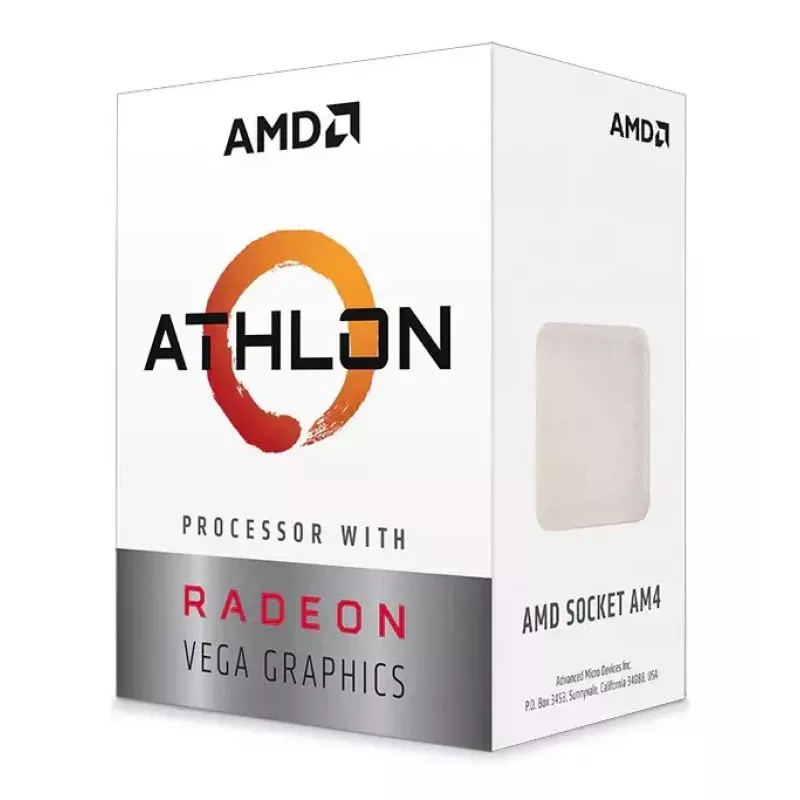 CPU de desktop AMD Athlon 3000G, 2 núcleos, 3,5 GHz, 4 MB L3, socket AM4, Radeon Vega 3
