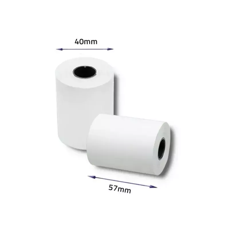 Rolo térmico QOLTEC 51899 — 57 mm x 16 m, 55 g/m², sem BPA