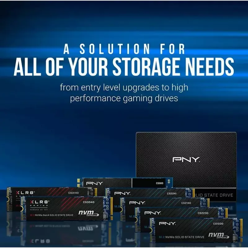 SSD interno PNY M.2 2280 512 GB M280CS2241-512-BLK, SATA/NVMe não especificado