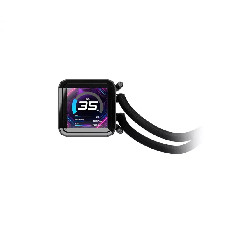 Kit de refrigeração líquida ASRock Phantom Gaming 360 LCD — ventoinha de 120 mm, LGA1700/AM5/AM4, preto