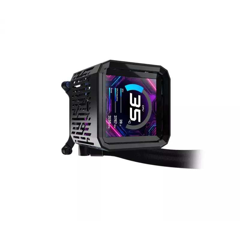 Kit de refrigeração líquida ASRock Phantom Gaming 360 LCD — ventoinha de 120 mm, LGA1700/AM5/AM4, preto