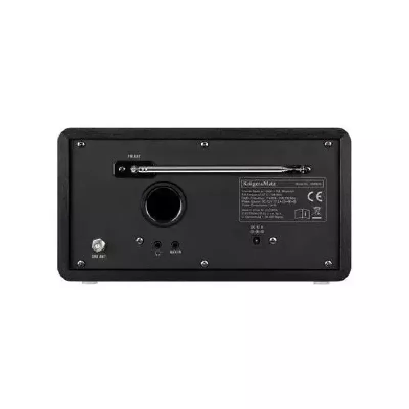 Rádio de internet Krüger&Matz KM0816.1 — preto, Bluetooth 5.2, FM, 2×7 W, 430 estações, comando, entrada de auscultadores de 3,5 mm