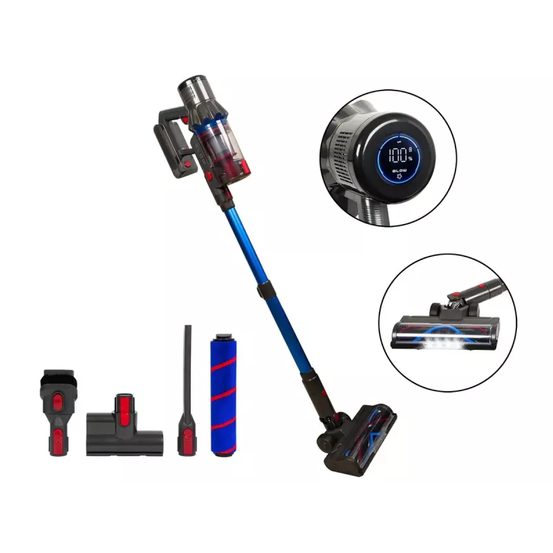 Aspirador vertical BLOW UP450, sem saco, bateria removível de 25,9 V, depósito de pó de 0,8 L, filtro HEPA, 3 níveis de potência, base de carregamento, LED, 3,2 kg