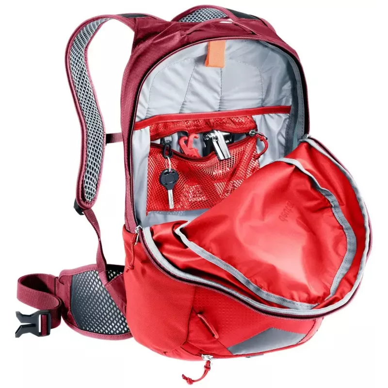 Mochila de dia DEUTER Race 16 — mochila de dia, capacidade 16 L, cherry