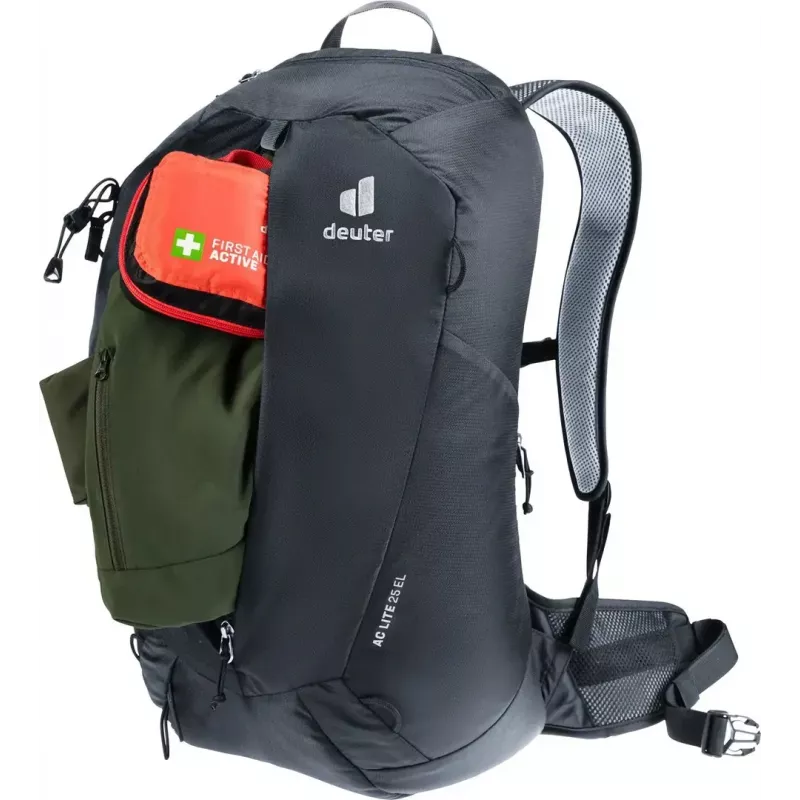 Mochila DEUTER AC Lite 25 EL preta — mochila de dia ventilada, capacidade 25 l