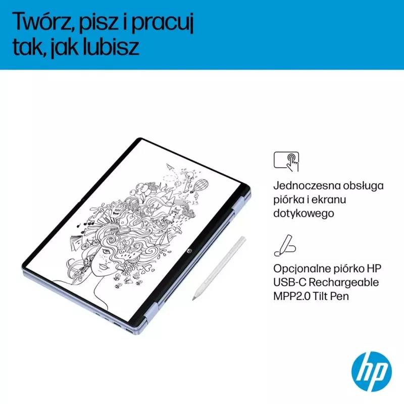 Portátil HP OmniBook 5 Flip 14-fp0004nw 14 polegadas Core 5 120U 16GB 512GB Win11Home Sky Blue