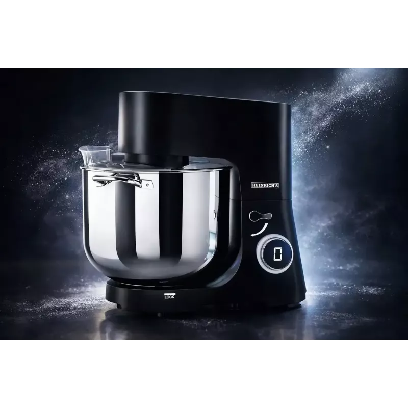 Robot de cozinha HEINRICH'S HKM 8150 — robot de cozinha multifunções para bancada, preto