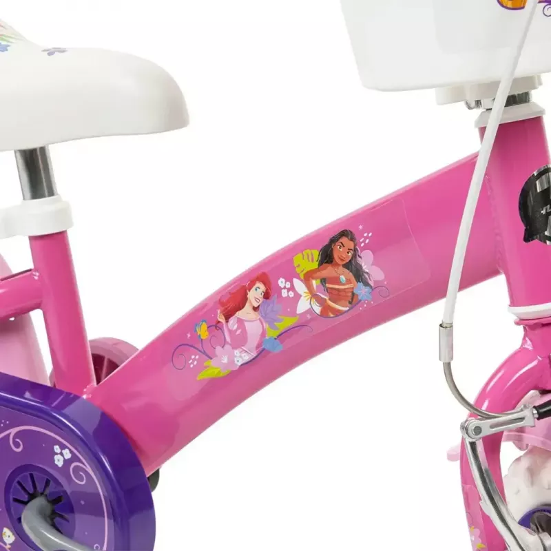 Bicicleta infantil HUFFY Disney PRINCESS 12 polegadas — rodas de 12 polegadas, transmissão de entrada, rodinhas incluídas