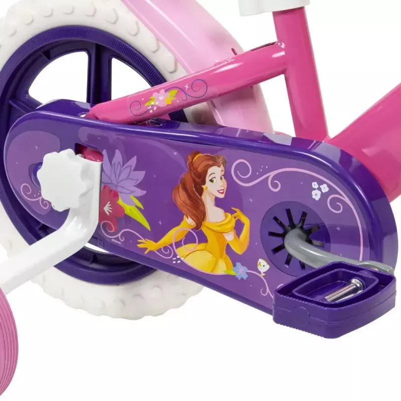 Bicicleta infantil HUFFY Disney PRINCESS 12 polegadas — rodas de 12 polegadas, transmissão de entrada, rodinhas incluídas
