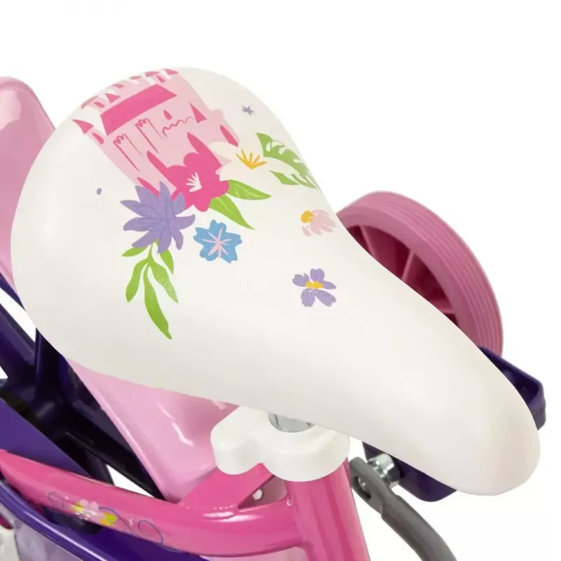 Bicicleta infantil HUFFY Disney PRINCESS 12 polegadas — rodas de 12 polegadas, transmissão de entrada, rodinhas incluídas