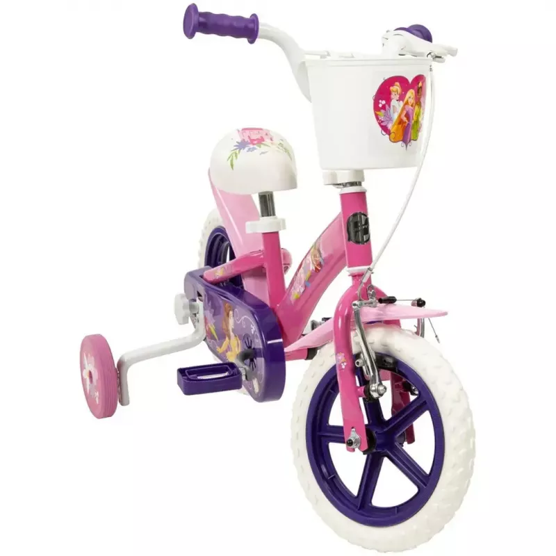 Bicicleta infantil HUFFY Disney PRINCESS 12 polegadas — rodas de 12 polegadas, transmissão de entrada, rodinhas incluídas
