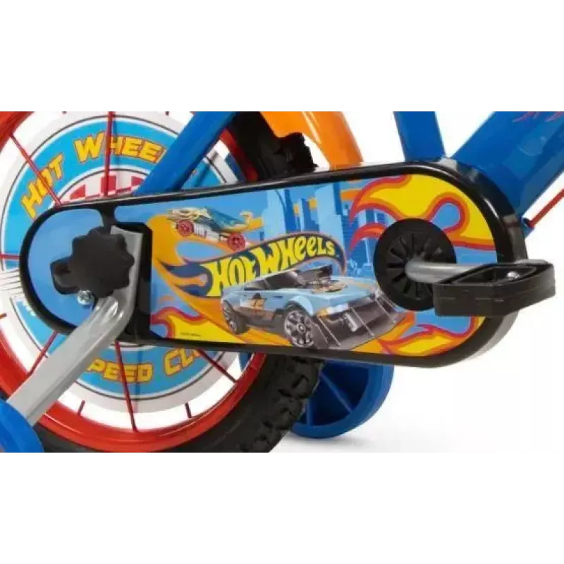 Bicicleta infantil Toimsa 14 polegadas Hot Wheels modelo 1468, rodas de 14 polegadas, quadro em aço, compatível com rodinhas