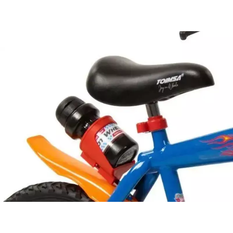 Bicicleta infantil Toimsa 14 polegadas Hot Wheels modelo 1468, rodas de 14 polegadas, quadro em aço, compatível com rodinhas