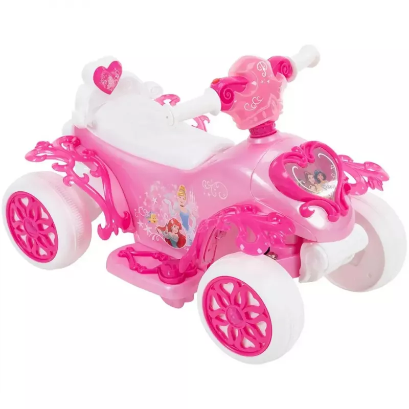 Quad elétrico infantil com assento HUFFY 19055W bateria 6V rosa
