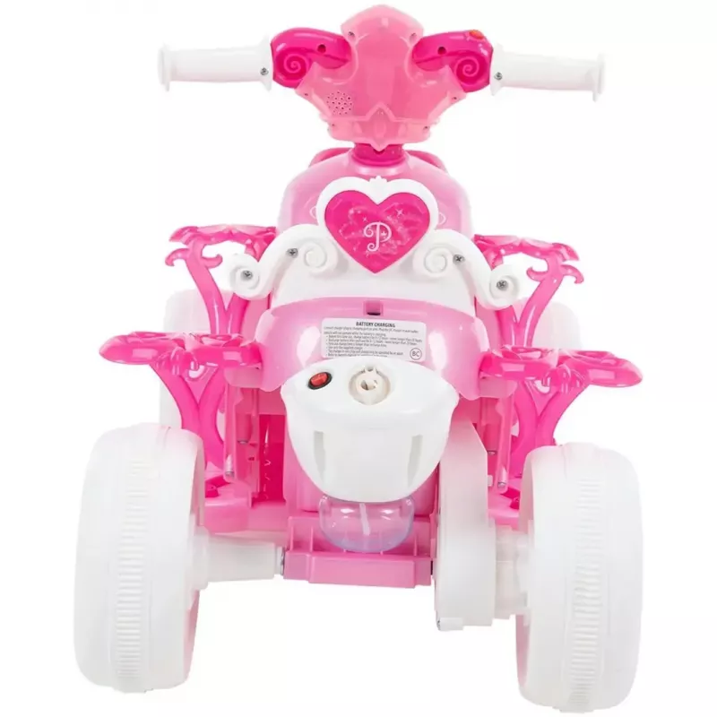 Quad elétrico infantil com assento HUFFY 19055W bateria 6V rosa