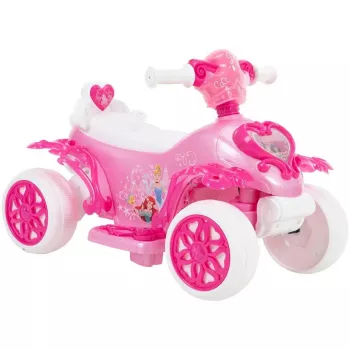 Quad elétrico infantil com assento HUFFY 19055W bateria 6V rosa