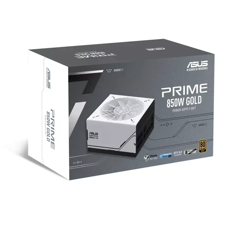 Fonte de alimentação ASUS Prime 850W Gold ( AP-850G ) 20+4-Pin-ATX ATX preto, branco