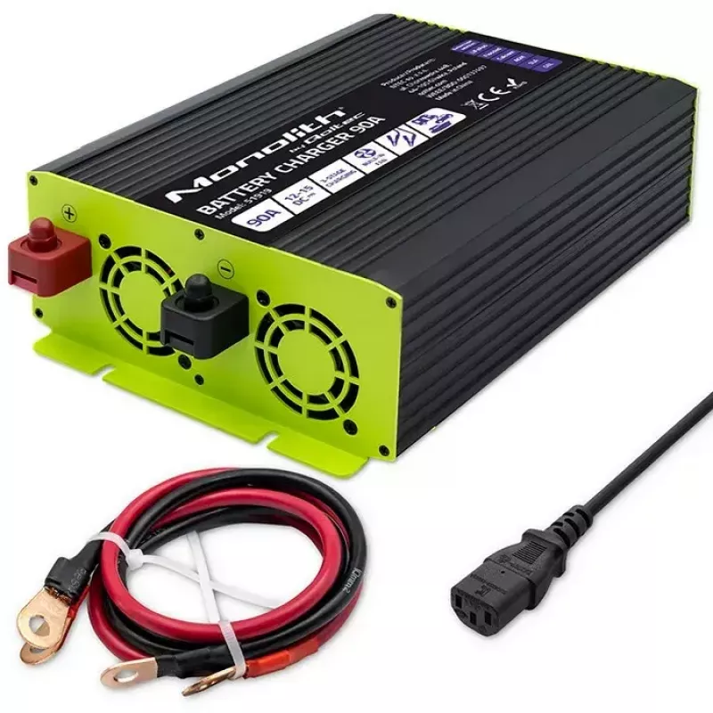 Carregador de bateria QOLTEC 51919 90A 12V para LiFePO4 AGM GEL SLA
