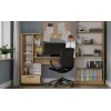 Conjunto secretária e estante top e shop COSMO Oak Artisan — tampo 115×50 cm, largura 1430 mm, altura 1400 mm, profundidade 500 mm, 1 gaveta