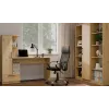 Conjunto secretária e estante top e shop COSMO Oak Artisan — tampo 115×50 cm, largura 1430 mm, altura 1400 mm, profundidade 500 mm, 1 gaveta