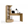 Conjunto secretária e estante top e shop COSMO Oak Artisan — tampo 115×50 cm, largura 1430 mm, altura 1400 mm, profundidade 500 mm, 1 gaveta