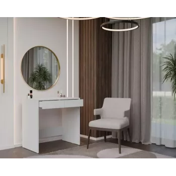 Secretária top e shop MARINA 2S, branco, aglomerado, 810×500×800 mm, 2 gavetas, tampo laminado
