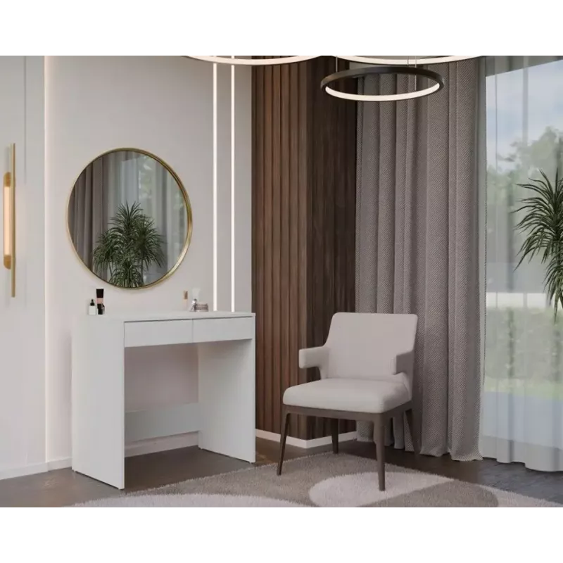 Secretária top e shop MARINA 2S, branco, aglomerado, 810×500×800 mm, 2 gavetas, tampo laminado