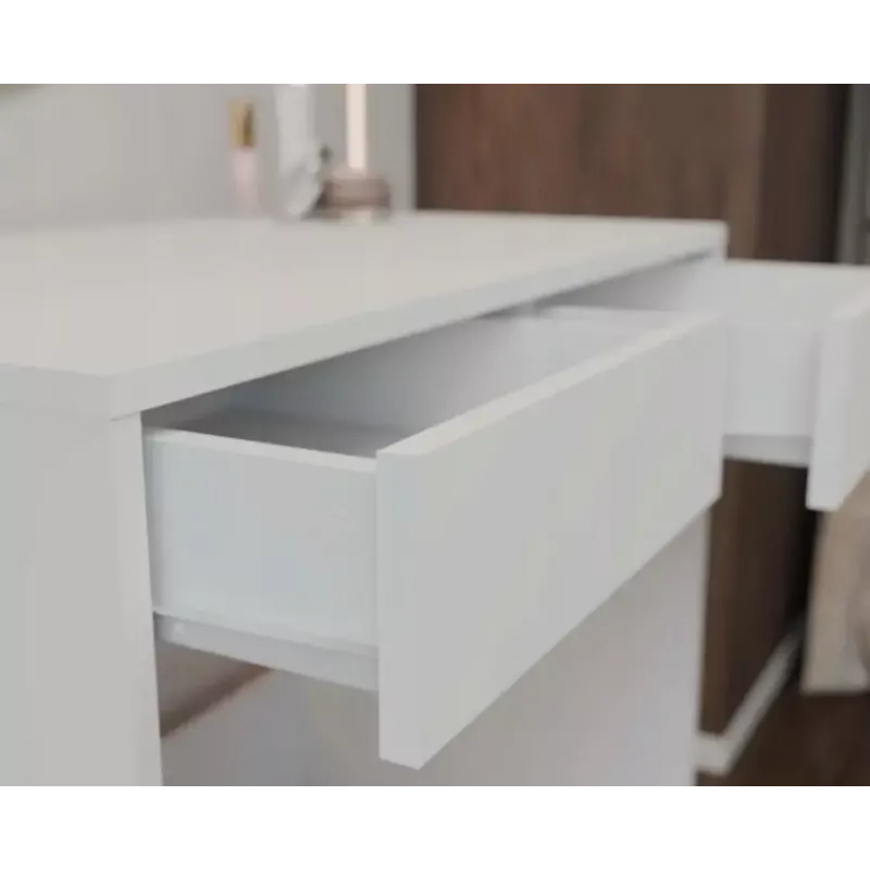 Secretária top e shop MARINA 2S, branco, aglomerado, 810×500×800 mm, 2 gavetas, tampo laminado