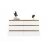 Cómoda MALWA M6 da top e shop — 6 gavetas, 1380×400×750 mm, estrutura cor carvalho artisan, frente branca