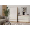 Cómoda MALWA M6 da top e shop — 6 gavetas, 1380×400×750 mm, estrutura cor carvalho artisan, frente branca