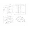 Cómoda com 2 portas e 4 gavetas TOP E SHOP M-MP-K-MAL-2D4S/120-KASZ, caxemira, 120×40×97 cm, aglomerado