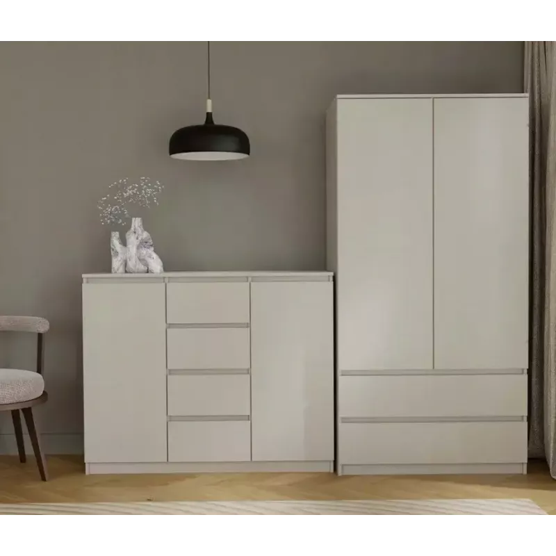 Cómoda com 2 portas e 4 gavetas TOP E SHOP M-MP-K-MAL-2D4S/120-KASZ, caxemira, 120×40×97 cm, aglomerado