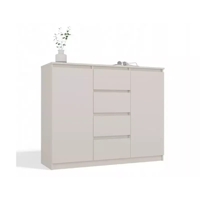 Cómoda com 2 portas e 4 gavetas TOP E SHOP M-MP-K-MAL-2D4S/120-KASZ, caxemira, 120×40×97 cm, aglomerado