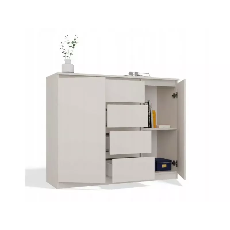 Cómoda com 2 portas e 4 gavetas TOP E SHOP M-MP-K-MAL-2D4S/120-KASZ, caxemira, 120×40×97 cm, aglomerado