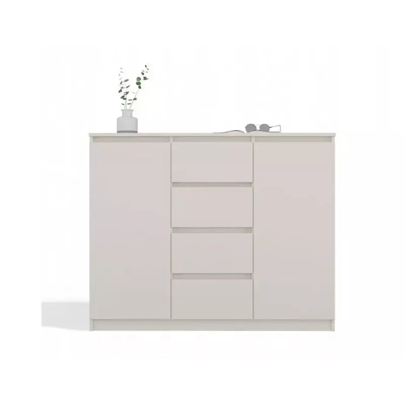 Cómoda com 2 portas e 4 gavetas TOP E SHOP M-MP-K-MAL-2D4S/120-KASZ, caxemira, 120×40×97 cm, aglomerado