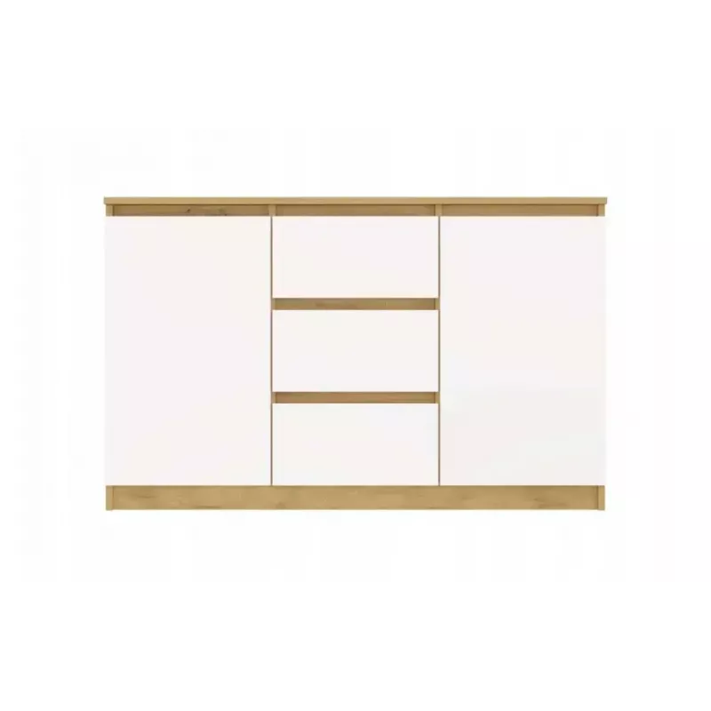 Cómoda top e shop ARTISAN 2 portas 3 gavetas, 1200×400×750 mm, branco, aglomerado