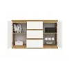 Cómoda top e shop ARTISAN 2 portas 3 gavetas, 1200×400×750 mm, branco, aglomerado