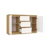 Cómoda top e shop ARTISAN 2 portas 3 gavetas, 1200×400×750 mm, branco, aglomerado