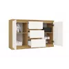 Cómoda top e shop ARTISAN 2 portas 3 gavetas, 1200×400×750 mm, branco, aglomerado
