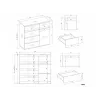 Cómoda top e shop MALWA 1D5S, 5 gavetas, 1 porta de abrir, branco, 1000×400×930 mm, aglomerado
